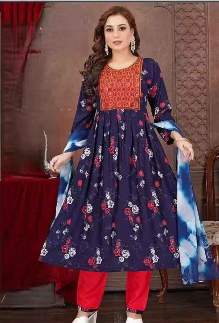 Heavy Rayon 3 Piece Kurti #1